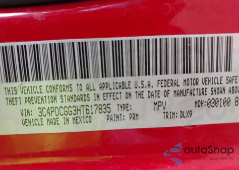 2017 Dodge Journey Crossroad Plus z USA, uszkodzony, nr VIN 3C4PDCGG3HT617835